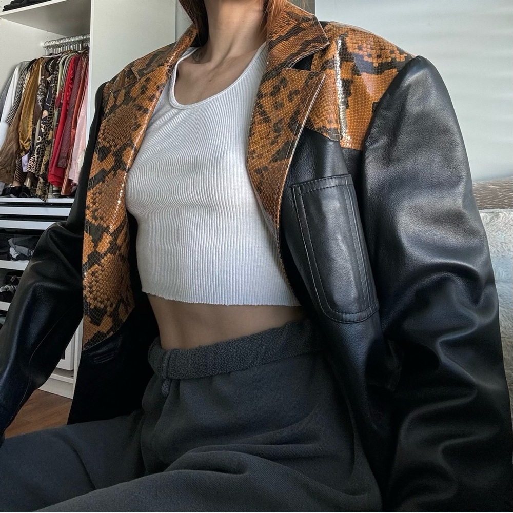 Alessandra Rich Python Leather Blazer Jacket. Siz… - image 4